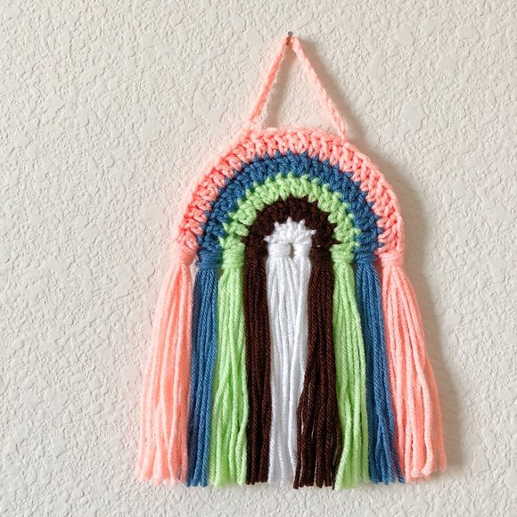 Art Boho Rainbow Wall Hanging Crochet Rainbow Wall Hanger Poshmark